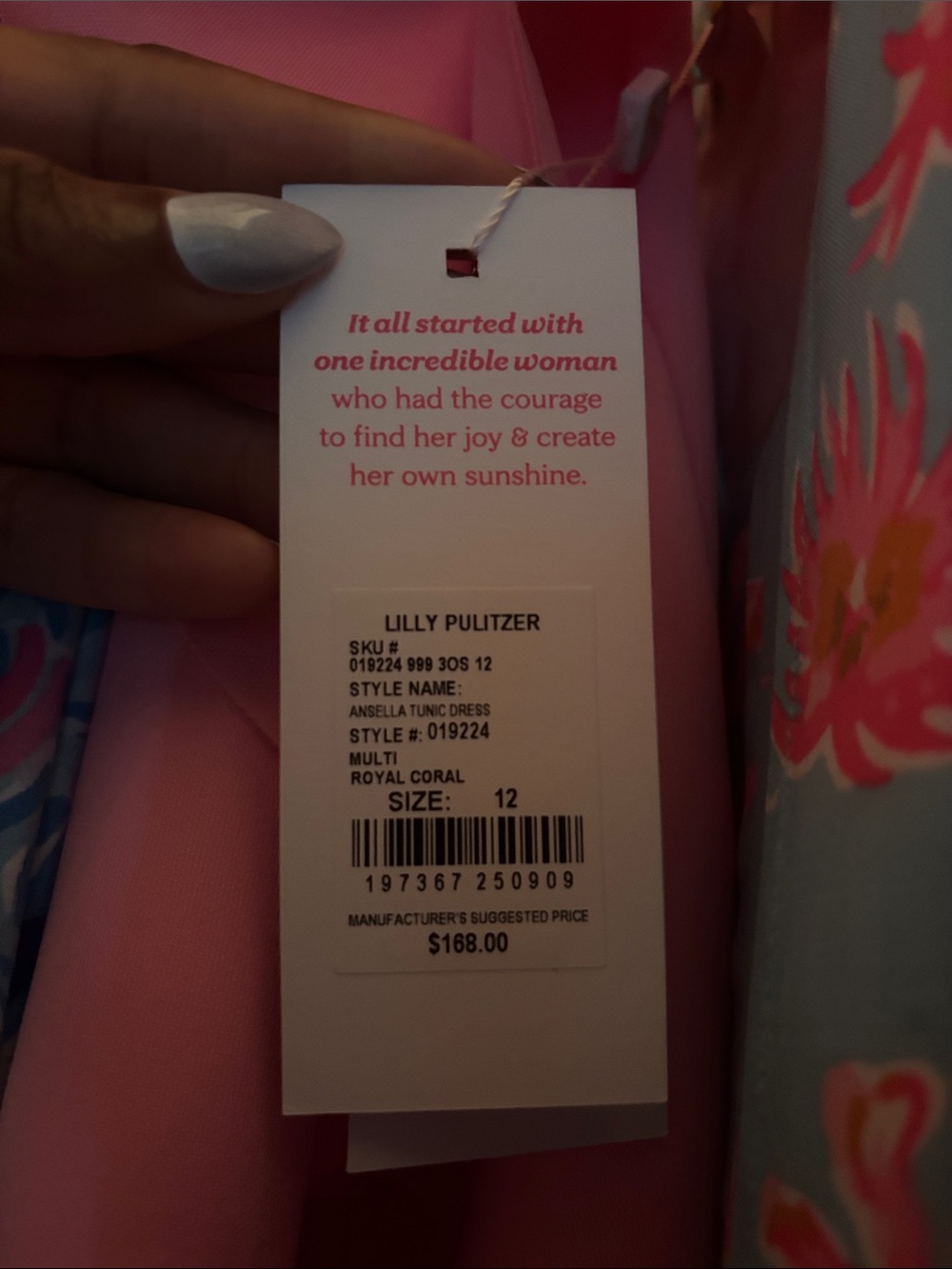 Lilly Pulitzer Ansella Tunic Multi Coral Short-Sleeve Swim Coverup Tunic - Picture 4 of 4